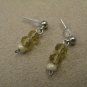 Yellow Cream Short Dangle Earrings