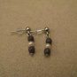 Deep Purple & Pearl Colored Post Earrings