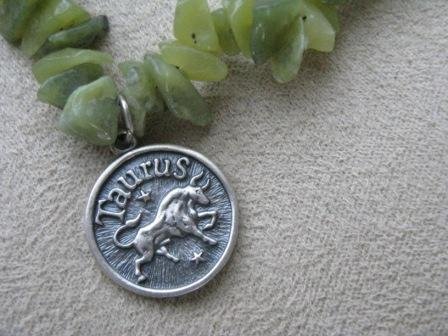 Jade Chip Taurus Necklace