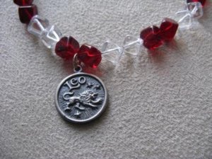 Red and Clear Leo Necklace