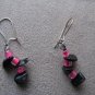 Girl's Black & Pink Earring/Bracelet Set