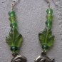 Long Green Dangle Fish Earrings