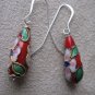 Oriental Style Red and Silver Earrings