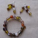 Mixed Glass Bead Bracelet & Earring Set
