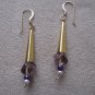 Gold & Purple Dangle Earrings