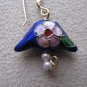 Blue Oriental Style Bead Earrings