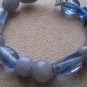 Grey Blue Glass Bead Bracelet