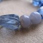 Grey Blue Glass Bead Bracelet