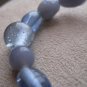 Grey Blue Glass Bead Bracelet