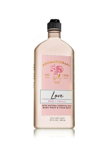 Bath & Body Works Love &acirc;�� Rose & Vanilla Body Wash & Foam Bath 10 Oz / 295 ml