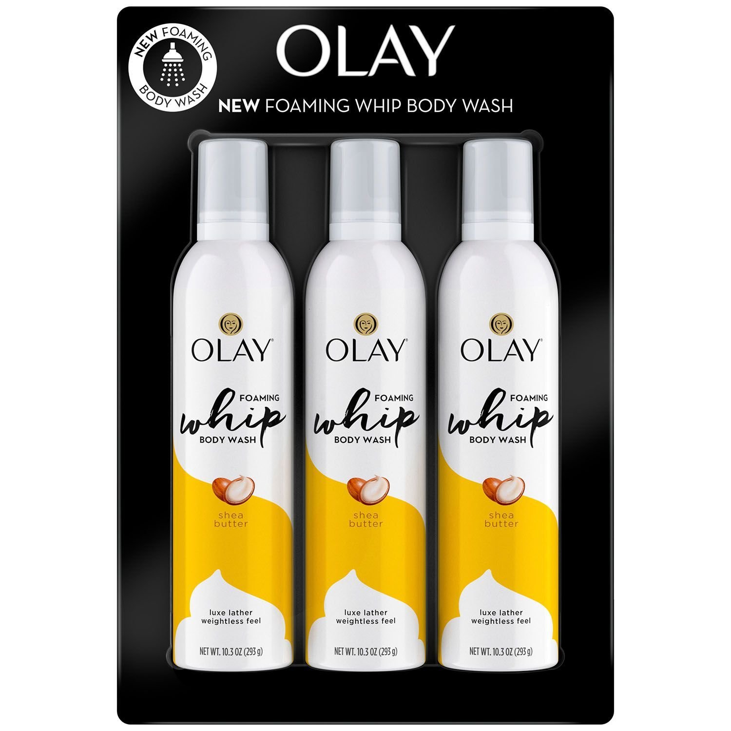 Olay Foaming Whip Body Wash, Shea Butter 10.3 oz., 3 pk