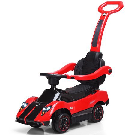 Gymax Pagani Licensed Electric Kids Ride On Push Car Toddler Handle Stroller Toy Red