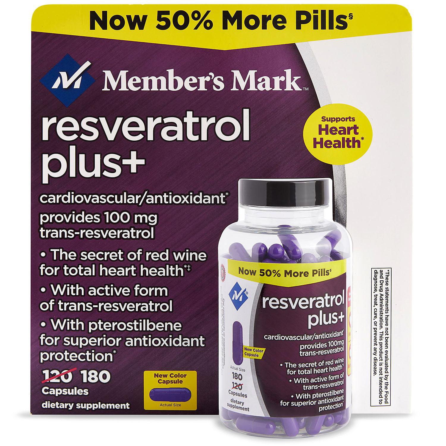 Member's Mark 100mg Resveratrol Plus+ Dietary Supplement (180 ct.)