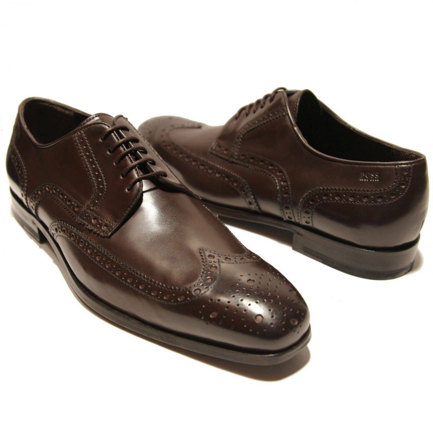 Hugo Boss Cefals Brown Wingtip Men's Fashion Leather Oxford Dress Shoes