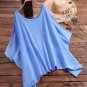 Vintage Solid Color Irrgular Plus Size Blouse