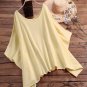 Vintage Solid Color Irrgular Plus Size Blouse