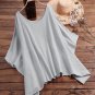 Vintage Solid Color Irrgular Plus Size Blouse