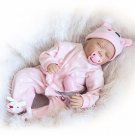 Fashionable Lovely Play House Toy Simulation Baby Doll with Clothes Pink Size 22"