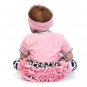 22" Mini Cute Simulation Baby Sleeping Baby in Cow Pattern Clothes Pink