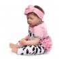 22" Mini Cute Simulation Baby Sleeping Baby in Cow Pattern Clothes Pink