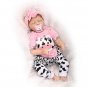 22" Mini Cute Simulation Baby Sleeping Baby in Cow Pattern Clothes Pink