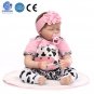 22" Mini Cute Simulation Baby Sleeping Baby in Cow Pattern Clothes Pink