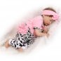 22" Mini Cute Simulation Baby Sleeping Baby in Cow Pattern Clothes Pink