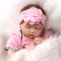 22" Mini Cute Simulation Baby Sleeping Baby in Cow Pattern Clothes Pink