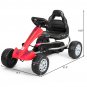 Kids Powered 4 Wheel Adjustable Seat Pedal Go Kart-Red