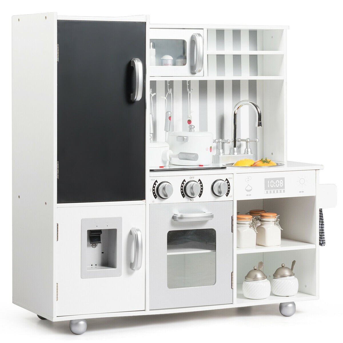 White Kids Kitchen Playset Cooking Toys