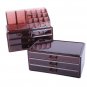 SF-1122-7 3Pcs/Set Plastic Cosmetics Storage Rack Transparent 5 Large & 2 Small Drawers Coffee
