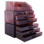 SF-1122-7 3Pcs/Set Plastic Cosmetics Storage Rack Transparent 5 Large & 2 Small Drawers Coffee