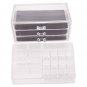 Home Use Space-saving Rectangular Compartments & 3-Layer Drawers Integrated Plastic Makeup Case Tran