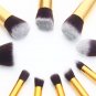 10pcs High-quality Professional Cosmetic Makeup Brushes Set Black & Golden