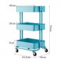3-Tier Home Kitchen Storage Utility cart-Turquoise