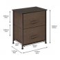 2 Drawers -Night Stand, End Table Storage Tower