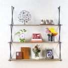 Rustic Floating Wood Shelves 3-Tier Wall Mount
