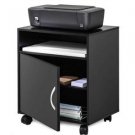Printer Stand with Storage Mobile Black Wooden