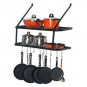 Pot Rack Wall Mounted Pan Hanging Racks 2 Tire