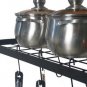 Pot Rack Wall Mounted Pan Hanging Racks 2 Tire