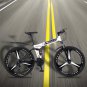 White 26 inch 21-speed folding mountain bike spoke wheel dual suspension bike for adult