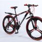 New black python-shaped mountain bike 26 inch single wheel double disc brake road bike