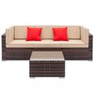 Fully Equipped Weaving Ratt Fully Equipped Weaving Rattan Sofa Set with 2pcs Corner Sofas