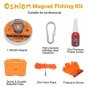 Oshion 1100lb Salvage Magnetic Set Orange Drop-Resistant PP Plastic Box Magnet Rope Gloves Glue