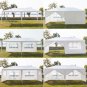 3 x 6m Six Sides Two Doors Waterproof Tent with Spiral Tubes White