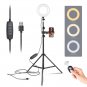 Kshioe 6-inch Ring Light Mountain Clip, One-Word Clip 2m Light Stand Bluetooth Set