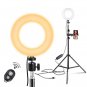 Kshioe 6-inch Ring Light Mountain Clip, One-Word Clip 2m Light Stand Bluetooth Set