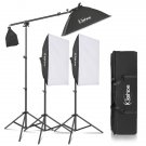 Kshioe 135W Photo Studio Photography 3 SoftBox LED Light Stand Continuous Lighting Kit Diffuse