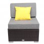 1pc Patio PE Wicker Rattan Armless Sofa