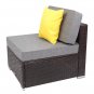 1pc Patio PE Wicker Rattan Armless Sofa